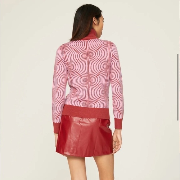 Saunders Collective Wave Pattern Turtleneck Sweater XS - Picture 3 of 11